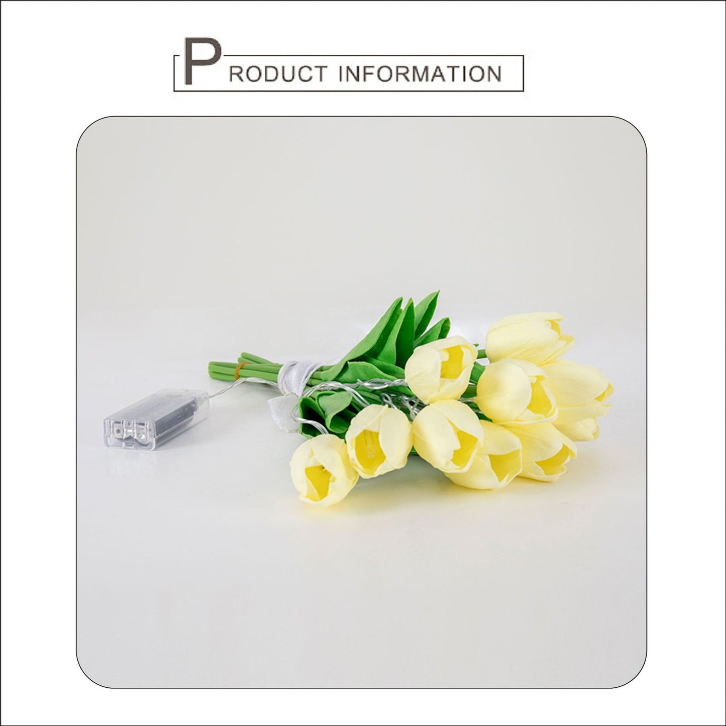 LED Tulip Bridal Bouquet with Lighting Chain
